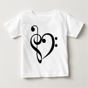 音楽的なハート ベビーTシャツ