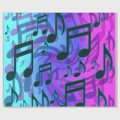 音楽的なパターン夢みるようで渦巻形のな音楽ノート ラッピングペーパー (フラット)