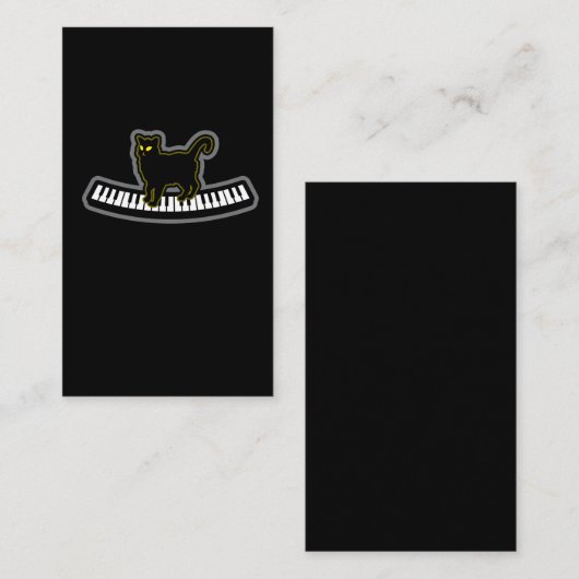 音楽的なピアノの黒猫はピアニスト作曲家を調整します 名刺 (正面/裏面)