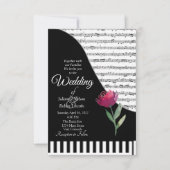 音楽的なピアノをテーマにした結婚式の招待状 招待状 (正面)