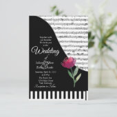 音楽的なピアノをテーマにした結婚式の招待状 招待状 (スタンド正面)