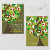 音楽的な三重のさくらんぼは木のお洒落な自然に注意します 名刺 (正面/裏面)