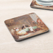 音楽的な夕べ(キャンバスの油) 2 コースター (左側)