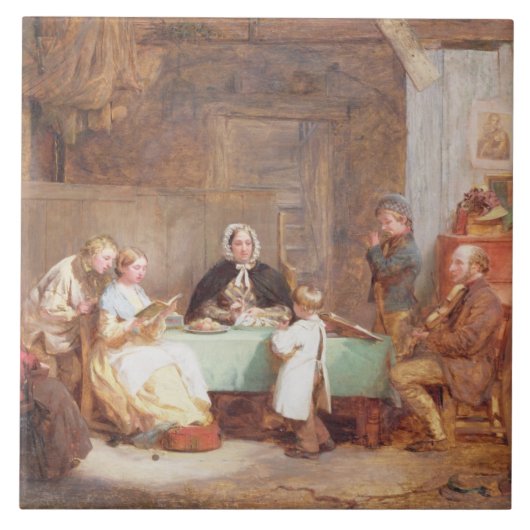 音楽的な夕べ(キャンバスの油) 2 タイル (正面)