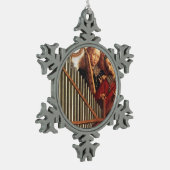 音楽的な天使 スノーフレークピューターオーナメント (左)