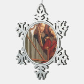 音楽的な天使 スノーフレークピューターオーナメント (右)