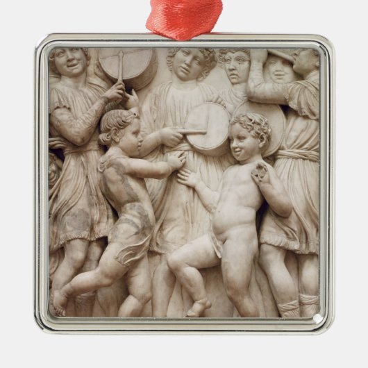 音楽的な天使、Cantoriaからのレリーフ、浮き彫り メタルオーナメント (正面)