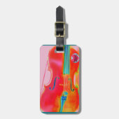 音楽的な寿命の赤いチェロの荷物のラベル ラゲッジタグ (正面縦)