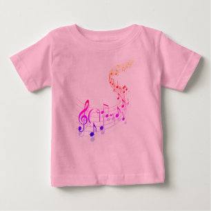音楽的な幼児のひだのティー ベビーTシャツ