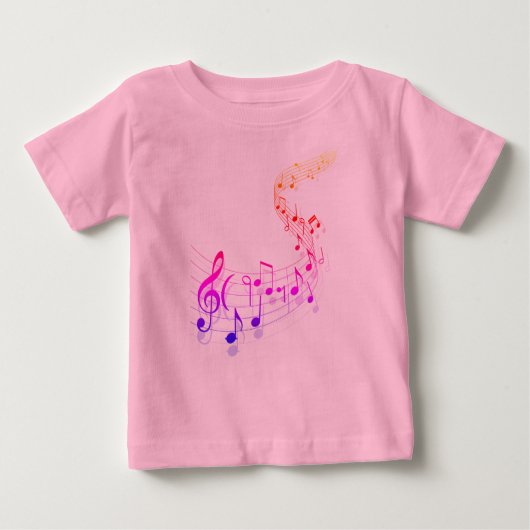 音楽的な幼児のひだのティー ベビーTシャツ (正面)