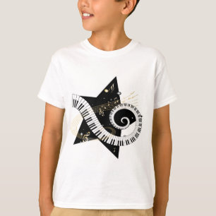 音楽的な星の金ノート Tシャツ