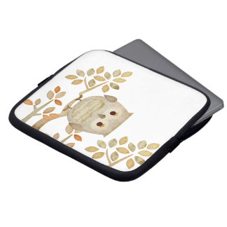 音楽的な木のフクロウの電子工学のバッグ ラップトップスリーブ