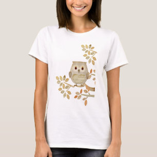 音楽的な木のフクロウ Tシャツ