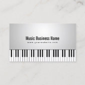 音楽的な白いグランドピアノは音楽を調整します 名刺 (正面)