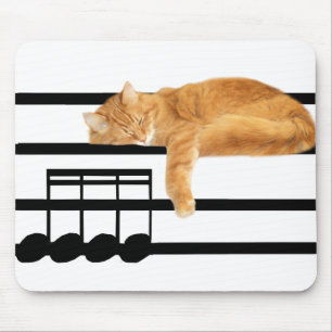 音楽的な虎猫の子猫猫 マウスパッド