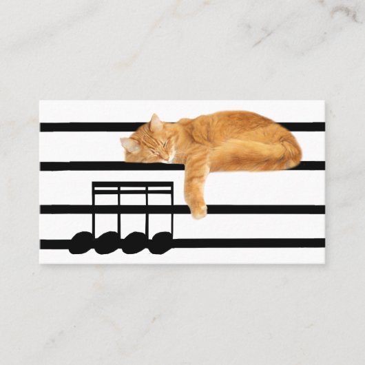 音楽的な虎猫の子猫猫 名刺 (正面)