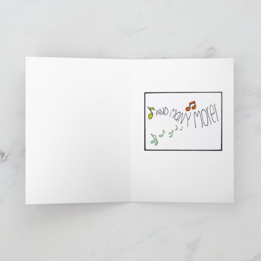 "音楽的な誕生日" カード (内部)