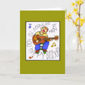 "音楽的な誕生日" カード (黄色い花)