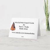 音楽的な陽気な騒ぎ-ギターのホリデーカード シーズンカード (裏面)