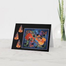 音楽的な陽気な騒ぎ-ギターのホリデーカード シーズンカード