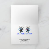 音楽的な雪だるまおよびトナカイのRockinのクリスマス シーズンカード (内部)