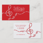 音楽的な音楽高音域愛赤いハートの芸術家の歌 名刺 (正面/裏面)