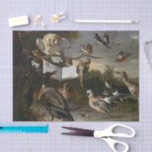 音楽的な鳥の絵を描くことの群 薄葉紙 (クラフト)