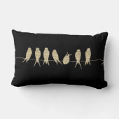 音楽的な鳥タン及び黒い装飾用クッション ランバークッション (裏面)