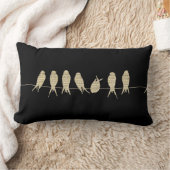 音楽的な鳥タン及び黒い装飾用クッション ランバークッション (ブランケット)