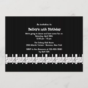 音楽的に傾いた誕生日パーティーの招待 招待状
