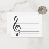 音楽空白のスタッフトレブルクレフ、 音符記号ミュージカルNotecard ノートカード (正面/裏面インサイチュ)