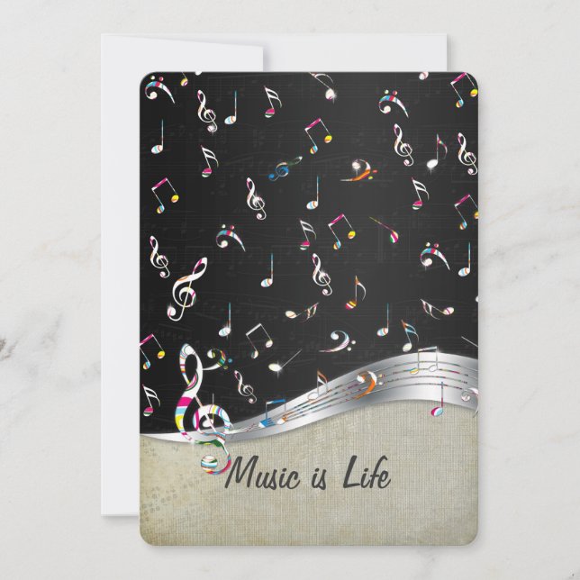 「音楽素晴らしはライフ」のカラフル音楽ノート (正面)