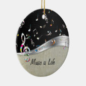 「音楽素晴らしはライフ」のカラフル音楽ノート セラミックオーナメント (右)