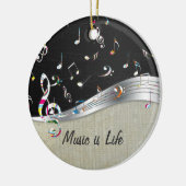 「音楽素晴らしはライフ」のカラフル音楽ノート セラミックオーナメント (左)