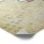 「音楽素晴らしはライフ」のカラフル音楽ノート ポスター (角)