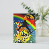 音楽素晴らしクールダンサーのシルエット・ギター ポストカード (スタンド正面)