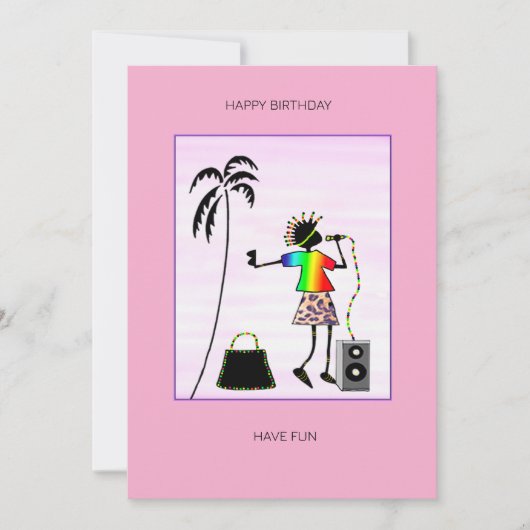 音楽素晴らしスター誕生日 カード (正面)