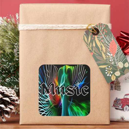 音楽素朴サウンド スクエアシール (クリスマス)