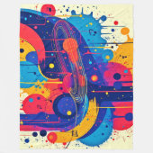 音楽絵を描感情 フリースブランケット (正面)