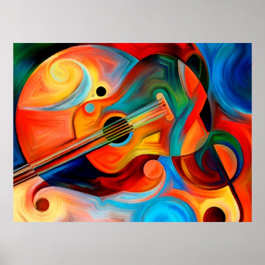 音楽絵画と韻の主題に関する抽象芸術 ポスター (正面)