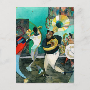 音楽絵画の「ニューオーリンズ・ジャズ」 ポストカード