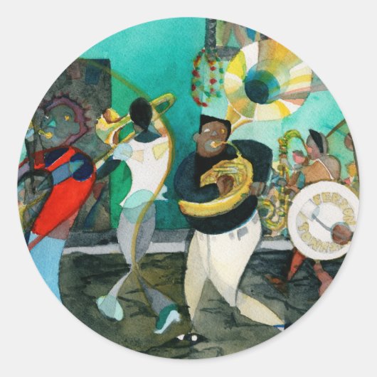 音楽絵画の「ニューオーリンズ・ジャズ」 ラウンドシール (正面)
