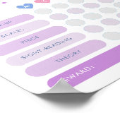 音楽練習報酬チャート高音クレフ、 音符記号ピンク ポスター (角)