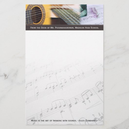 音楽考えるはサウンドギターだ 便箋 (正面)