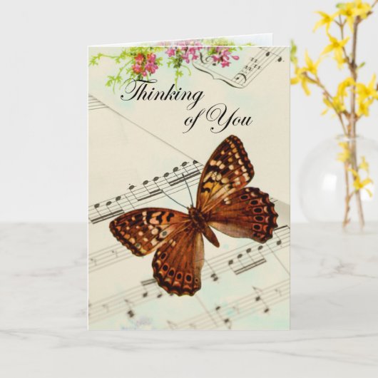 音楽考え蝶の君 カード (黄色い花)
