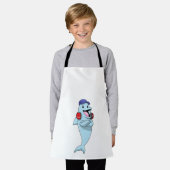 音楽聞に合う エプロン (着用した状態)