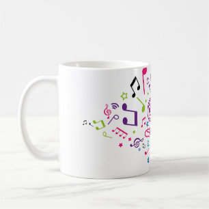 音楽色パターン音楽ノート コーヒーマグカップ