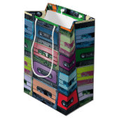 音楽芸術のプラスチックスタイルカセットパターン ミディアムペーパーバッグ (裏面アングル)