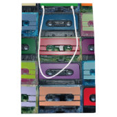 音楽芸術のプラスチックスタイルカセットパターン ミディアムペーパーバッグ (正面)