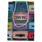 音楽芸術のプラスチックスタイルカセットパターン ミディアムペーパーバッグ (裏面)